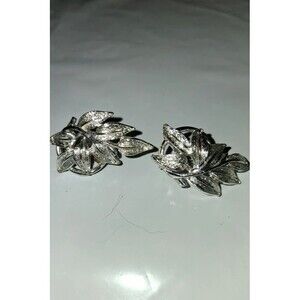 Vintage Coro Clip On Silver Plated earrings -Signed